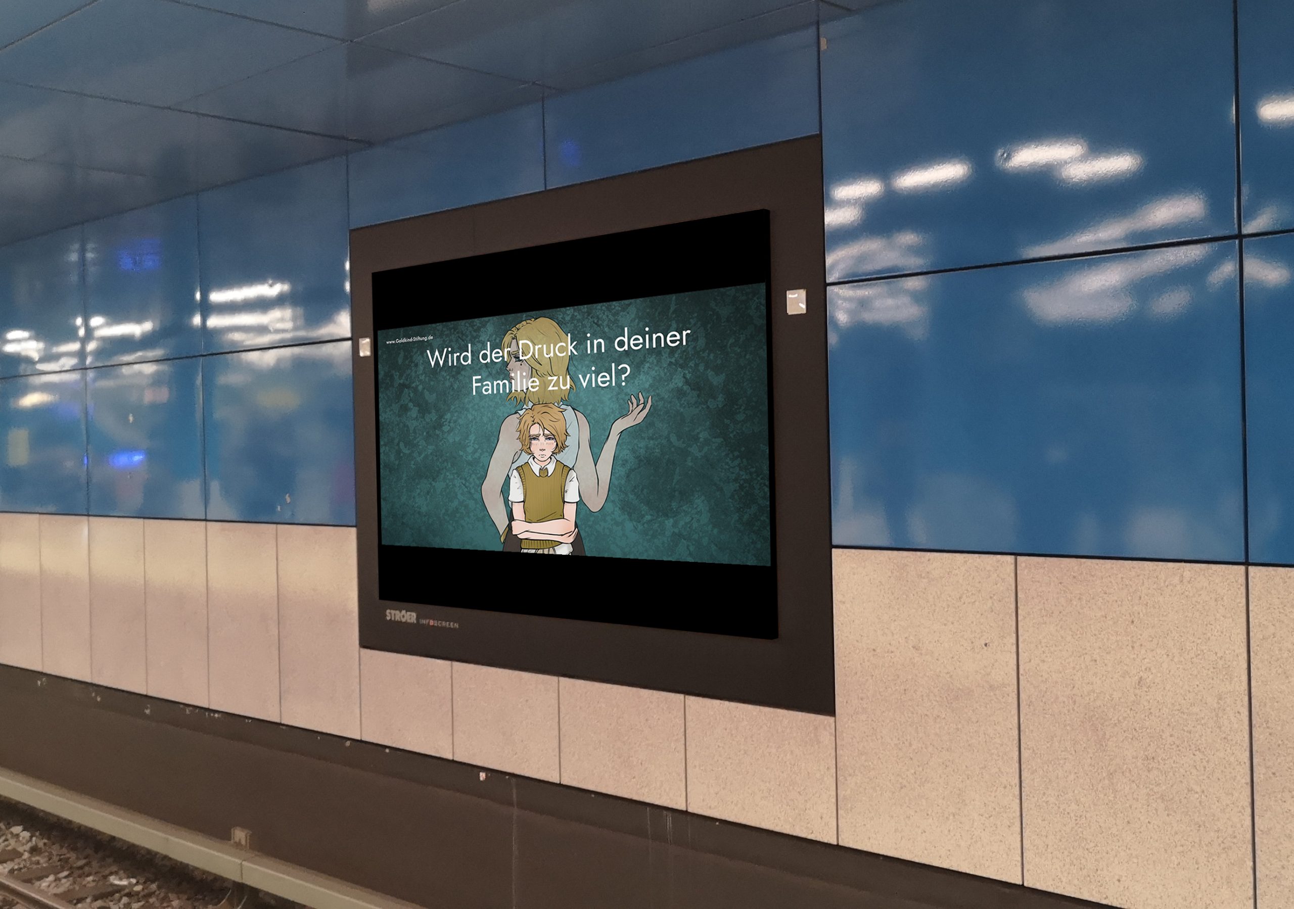 GOLDKIND auf Infoscreens in München.